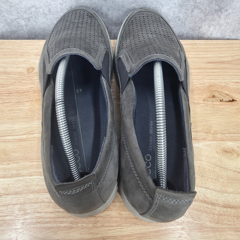 Ecco Shoes Mens US 11 EU 45 Collin 2.0 Gray Perforated Slip On Casual Sneakers - Picture 9 of 13